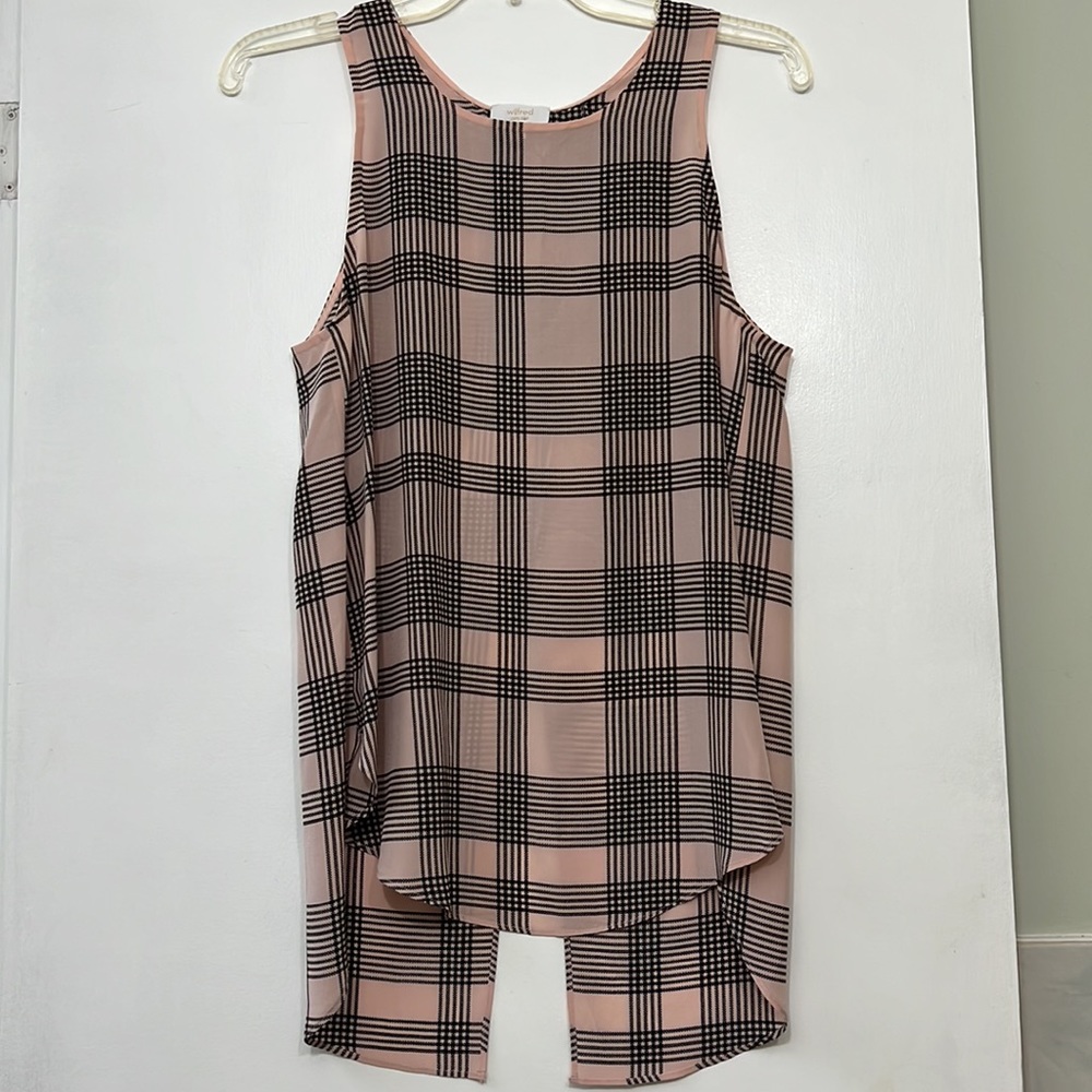 Wilfred Blush Pink Plaid Sleeveless Blouse